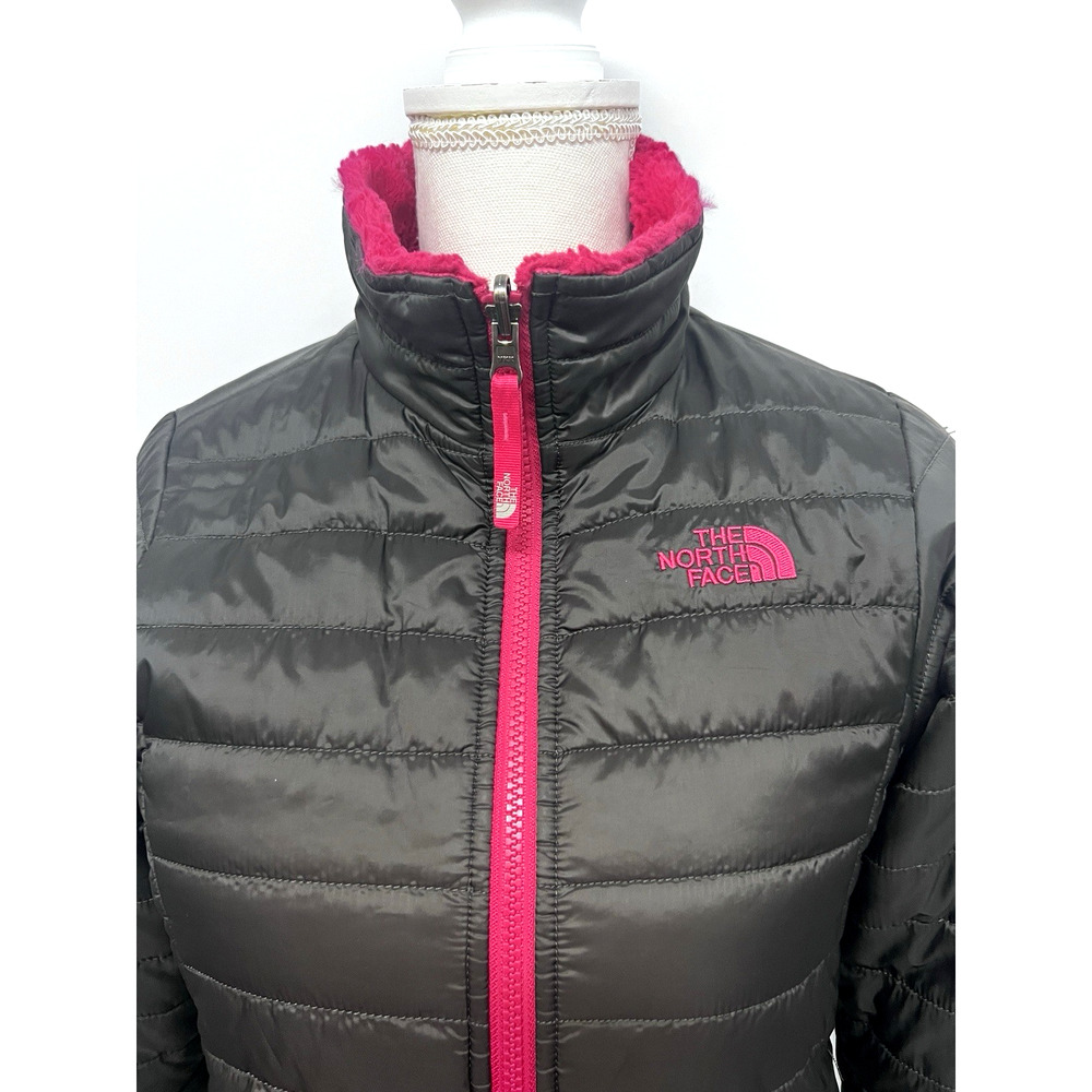 The North Face 2 in 1 Zip Up Puffer Faux Fur Reversible Jacket Womens Small Logo - Picture 4 of 12